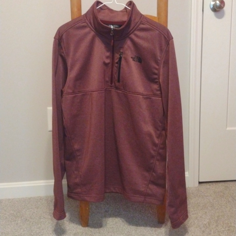 The north face quarter 1/4 zip men’s pullover jacket size medium maroon red